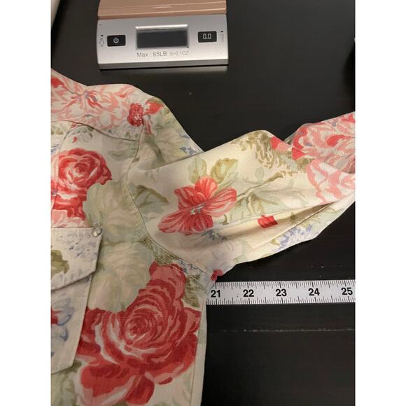 Touch O' Blue Jacket Womens Medium Floral Snap Front Multicolor Made USA - Picture 6 of 8